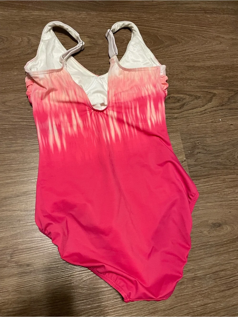 Talbots x Miraclesuit Pink Ombre One-Piece Ruched Swimsuit